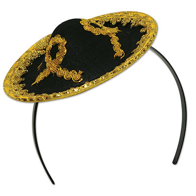 Black and Gold Sombrero Headband