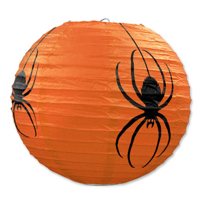 Spider Paper Lanterns (Pack of 6) Spider Paper Lanterns, spider, lantern, decoration, halloween, wholesale, inexpensive, bulk