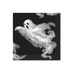 Spooky Halloween Beverage Napkins (Pack of 192) Halloween beverage napkins, ghost napkins, spooky drink napkins, 2 ply Halloween napkins, quarter fold napkins, Halloween tableware, ghost party supplies, Party Express Halloween décor