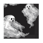 Spooky Halloween Luncheon Napkins (Pack of 192) Halloween luncheon napkins, ghost napkins, spooky lunch napkins, 2 ply Halloween napkins, quarter fold napkins, Halloween tableware, ghost party supplies, Party Express Halloween décor