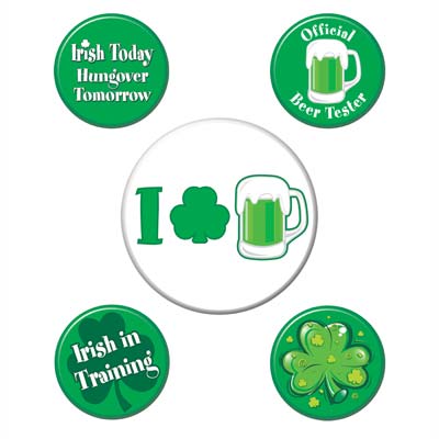 Different St Patrick's Party Buttons