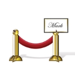 Place cards designed to replicate a stanchion.