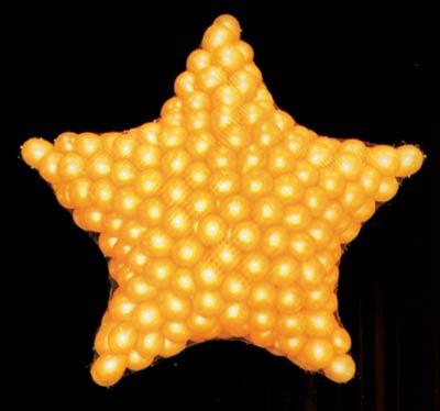 Star shaped balloon bag for drop of 300 balloons.