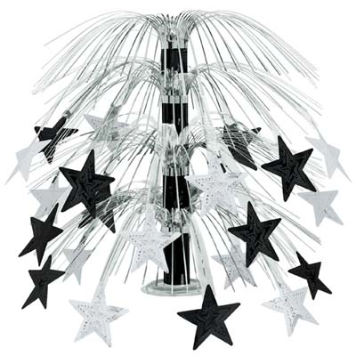 Black and Silver Star Cascade Centerpiece