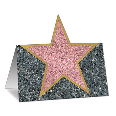 Stone look Star Place Cards for a themed movie party 