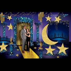 Starry Night Prom Kit (46 Total Pieces Per Kit) starry night prom kit, celestial prom decorations, star themed décor, 3D prom props, star stand-ups, prom decoration kit, night sky party décor, Party Express prom kit