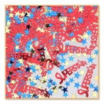 Super Star Metallic Confetti in red, blue and silver 