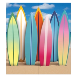 Surfboard Photo Prop (Pack of 4) surfboard photo prop, beach photo prop, luau decorations, cardboard photo standup, large surfboard prop, 7 x 6 photo prop, summer party decorations, Party Express photo props, pack of 4 props