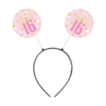 Sweet 16 Boppers (Pack of 12) sweet 16 boppers, sweet sixteen headbands, birthday boppers, gold pink white party accessories, snap-on headband, sweet 16 party favors, Party Express boppers