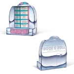 a 1950's style jukebox that is a tabletop decoration