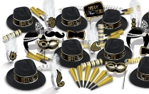 The Great 20's New Year's Eve Party Kit for 50 The Great 20's New Year's Eve Party Kit for 50, 20's, great 20's, 1920's, New Year's Eve, party kit, party favors, hat, tiara, fun signs, horns, wholesale, inexpensive, bulk