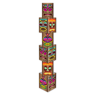 Card stock blocks printed with a tiki look with two different sizes to build on each other.