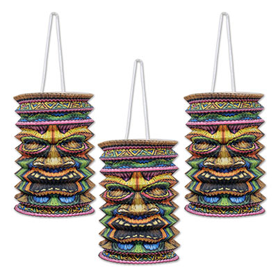 Hanging Tiki Paper Lantern for a Luau themed party