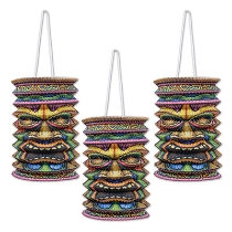 Hanging Tiki Paper Lantern for a Luau themed party