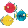 Hanging Blue, Red and Yellow Tissue Bubble Fish