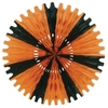 Tissue Fan made of black and orange tissue material.