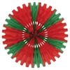Tissue Fan made of red and green tissue material.