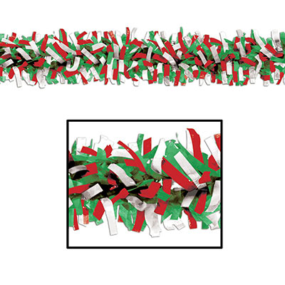 Red, Green and White Tissue Festooning