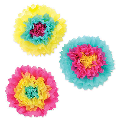 Multi Colored Tissue Flowers