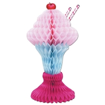Tissue Ice Cream Sundae with colors to perfectly match 50's decorations.
