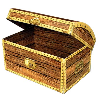 (Pack of 6) Treasure Chest Box for a Themed Party
