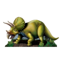Triceratops Stand-Up (Pack of 4) triceratops stand up, dinosaur stand up, cardboard dinosaur decoration, large dinosaur prop, 3 ft x 6 ft stand up, dinosaur party supplies, Jurassic decorations, Party Express stand ups, pack of 4 dinosaur props