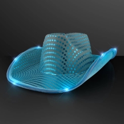 Turquoise Light Up Cowboy Hats