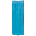 Turquoise Plastic Table Skirting (Pack of 6) turquoise table skirting, plastic table skirt, embossed vinyl table skirt, turquoise party decorations, banquet table skirting, Party Express table décor, turquoise event table cover, plastic table fringe
