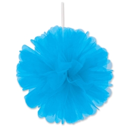 Turquoise Tulle Balls (Pack of 24) Turquoise 8" tulle balls with ribbon attached for hanging. Perfect for parties, baby showers, weddings, and vibrant event décor. Pack of 24.