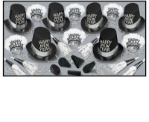 Tuxedo-Nite New Year Assortment for 10 Tuxedo-Nite Assortment, tuxedo, black and white, party favor, hat, tiara, horn, noisemakers, serpentine, wholesale, inexpensive, bulk, new year's eve, party kit, nye, new year