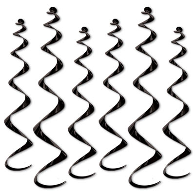 Metallic black whirls for ceiling decoration.