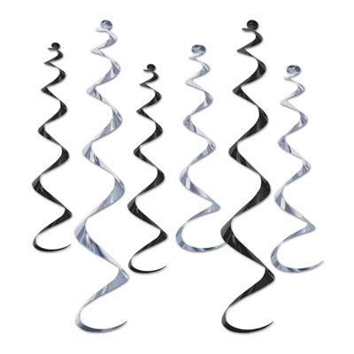Metallic black and silver whirls for ceiling decoration.