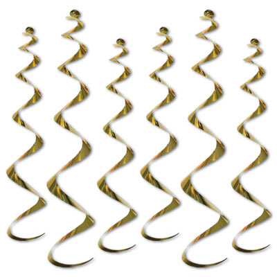 Metallic gold whirls for ceiling decoration.