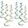 Metallic green and gold whirls for ceiling decoration.
