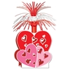 Valentine Red and Pink Heart Centerpiece with red and silver sprays on top
