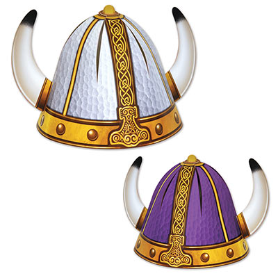 Purple or White Viking Helmets with Gold trim