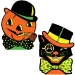 Vintage Halloween Cat & J-O-L Stand-Ups (Pack of 8) - 00607