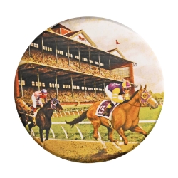 Vintage Horse Racing Button (Pack of 6) vintage horse racing button, derby party button, horse race pin, 2 inch button, high gloss button, metal pin back button, racing party favors, Party Express horse racing décor, derby accessories