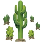Western Cacti Stand-Ups (Pack of 6) western cacti stand-ups, cactus stand-up decorations, western party props, cowboy party décor, printed cardboard stand-ups, cactus decorations, Party Express western décor