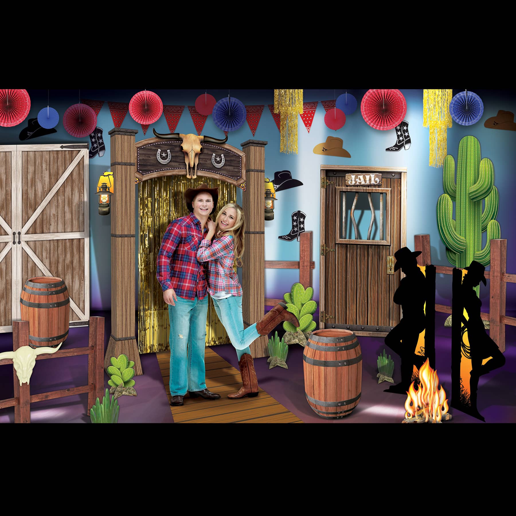 Western Prom Kit (42 Total Pieces Per Kit) western prom kit, western party decorations, cowboy themed décor, rustic prom theme, western stand-ups, frontier party supplies, country prom decorations, Party Express prom kit