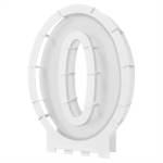 White Balloon Mosaic Number "0" Frame