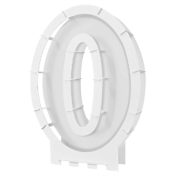 White Balloon Mosaic Number "0" Frame