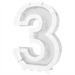 White Balloon Mosaic Number "3" Frame