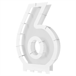 White Balloon Mosaic Number "6" Frame