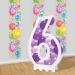 White Balloon Mosaic Number "6" Frame