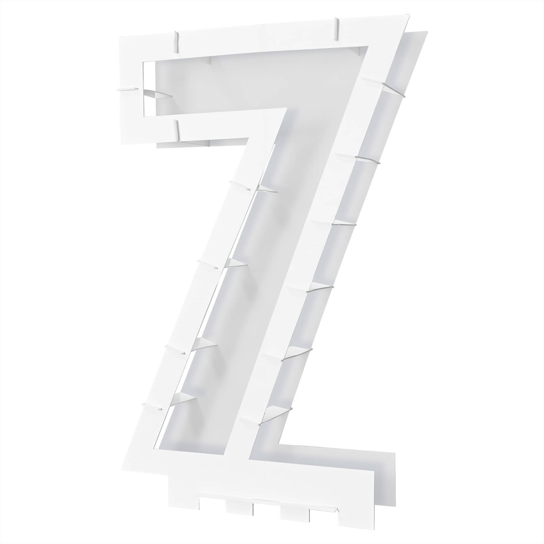 White Balloon Mosaic Number "7" Frame