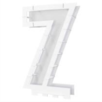 White Balloon Mosaic Number "7" Frame