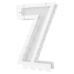 White Balloon Mosaic Number "7" Frame