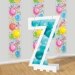 White Balloon Mosaic Number "7" Frame