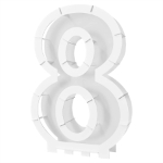 White Balloon Mosaic Number "8" Frame